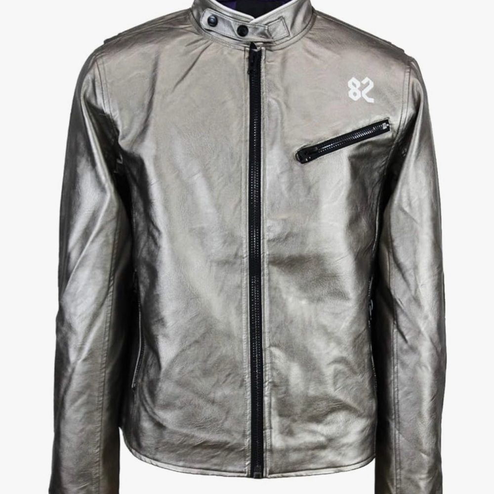 Create 2MRW 82 C’Est La Vie Men’s Faux Leather Biker Jacket  size XL